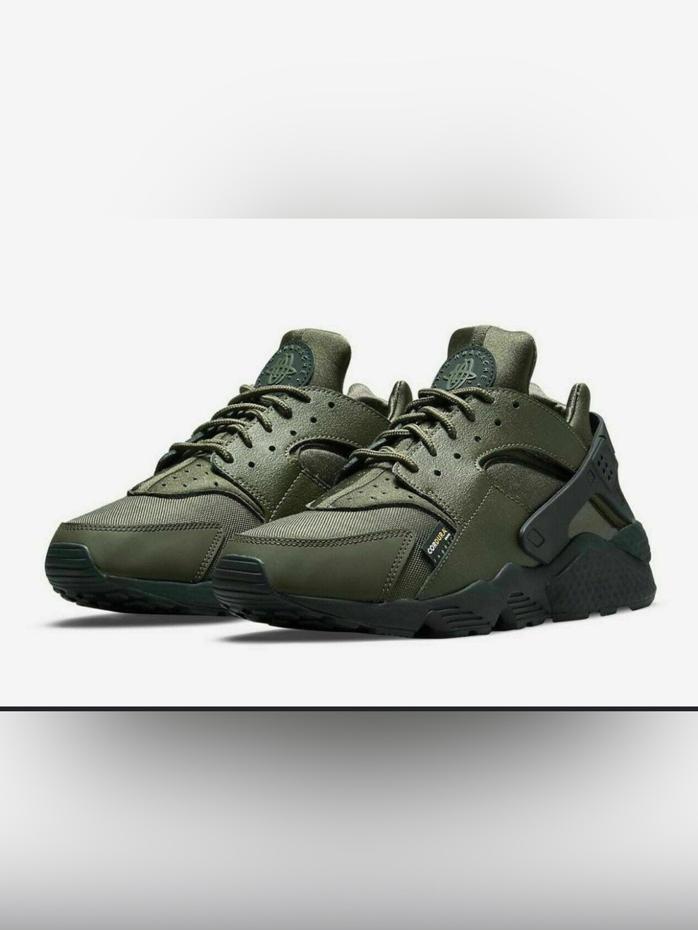 Nike Air Huarache Cordura Shoes Cargo Khaki/Black Sz 8 DO6703-300